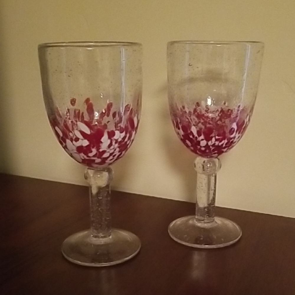 Blown Glass Goblets - Set Of Two